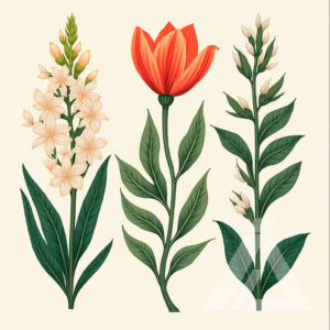 Arte Botánico de Flores para Decoración y Regalo