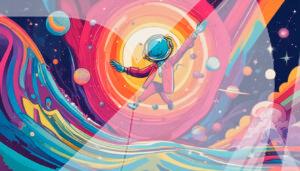 Astronauta en el Espacio Colorido