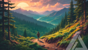 Atardecer sobre Sendero de Montaña