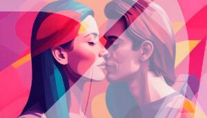 Ilustración Abstracta de una Pareja
