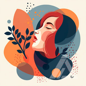 Ilustración Contemporánea de Mujer con Plantas