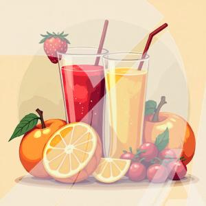 Ilustración de Bebidas de Frutas
