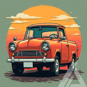 Ilustración de Camioneta Antigua