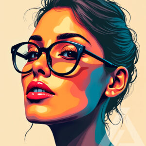 Ilustración de Perfil con Estilo y Gafas Oscuras
