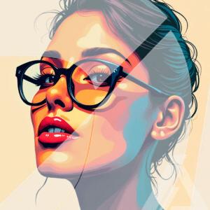 Ilustración de Perfil con Estilo y Gafas Oscuras