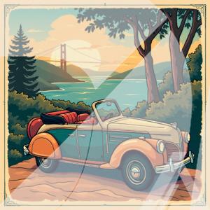 Póster Vintage de Coche Clásico