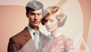 Retrato de Pareja con Moda de Época