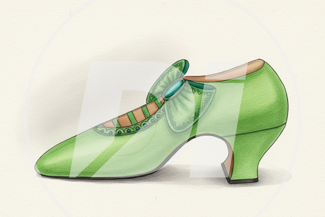 Zapato señora lazo verde