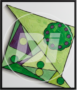 Composicion verde geometrica di