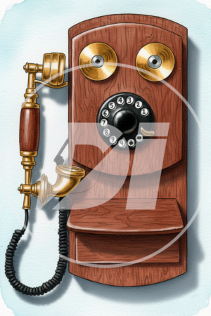 Telefono de Madera Antiguo di