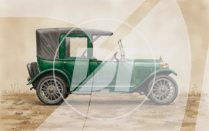 Coche clasico verde di